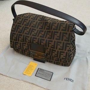 Large Authentic FENDI Flap Handbag+Dust Bag